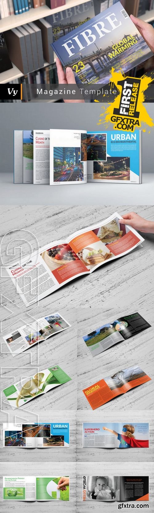 Horizontal Fibre Magazine Template - CM 289757