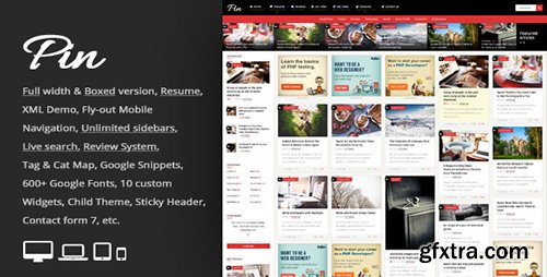 ThemeForest - Pin v1.3 - Grid Personal Magazine / Front-end Submission - 10272975