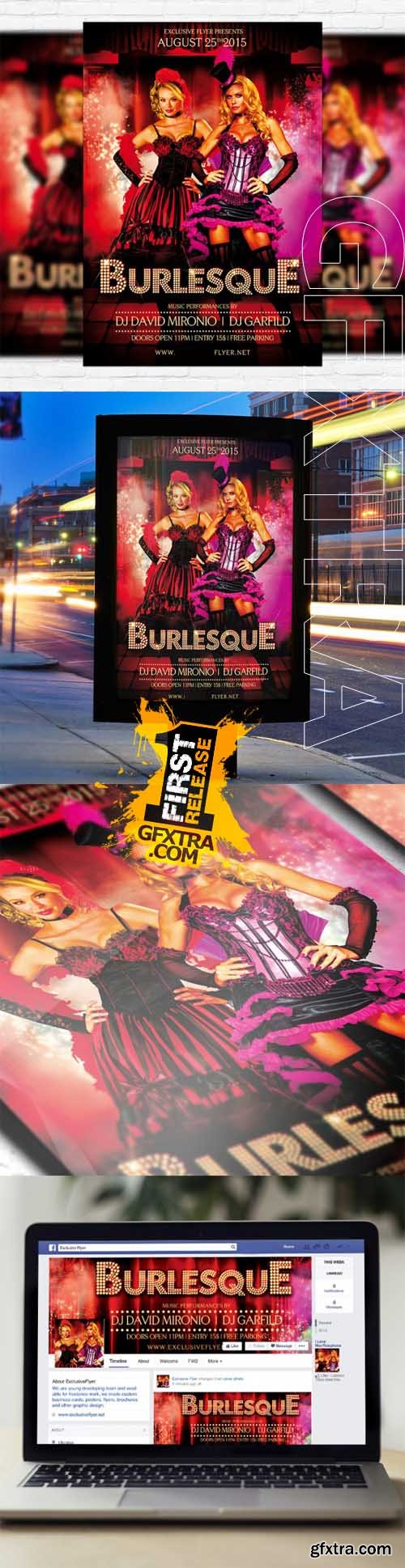 Burlesque - Flyer Template + Facebook Cover