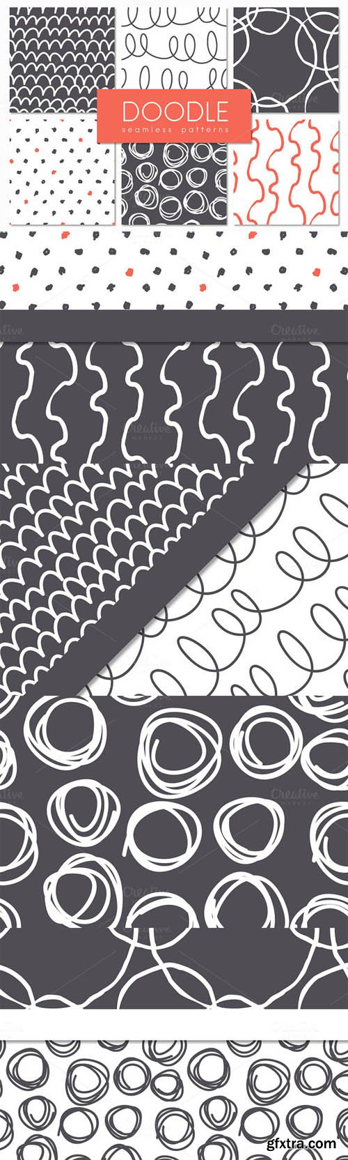 Doodle Seamless Patterns Set