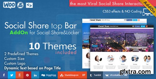 CodeCanyon - Social Share top Bar AddOn v1.4 - WordPress - 10368171