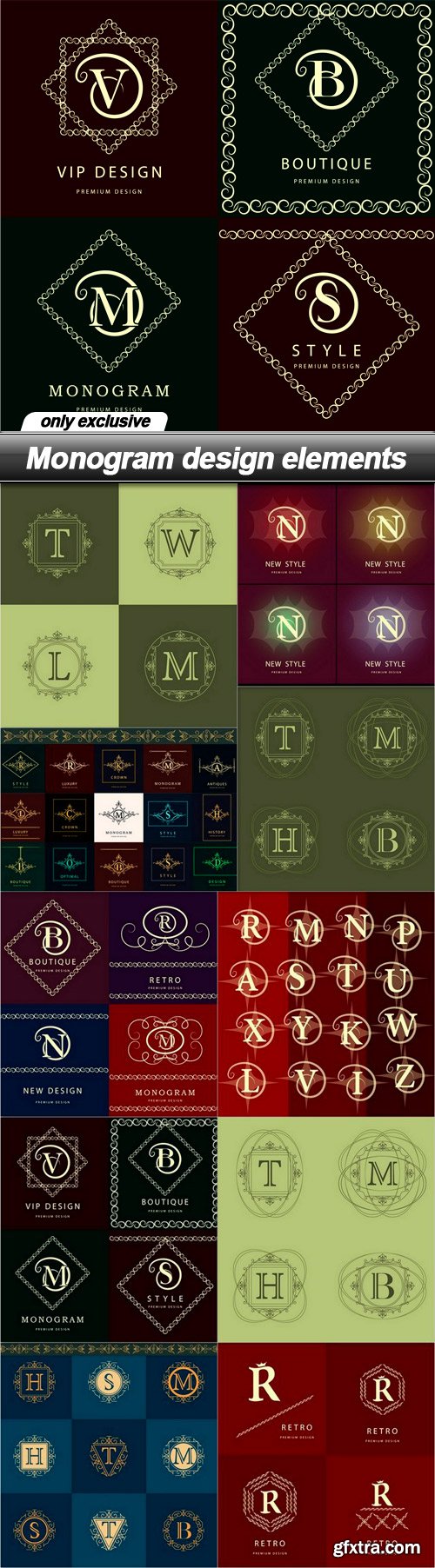 Monogram design elements - 10 EPS