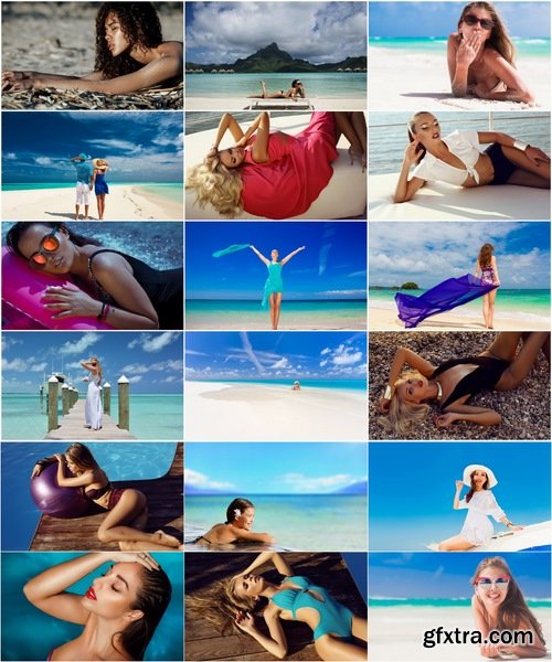 Collection of a beautiful girl on the beach pool vacation holidays water 25 HQ Jpeg