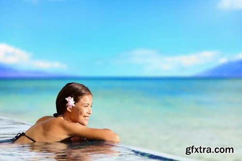 Collection of a beautiful girl on the beach pool vacation holidays water 25 HQ Jpeg