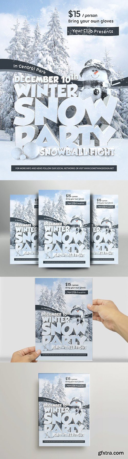 Winter Party Poster Print Template