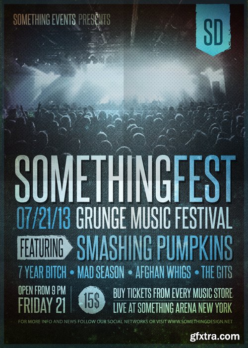 Grunge Music Festival Posters and Flyers Template » GFxtra