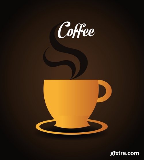 Collection of different vector picture coffee drink beer logo a background flyer 25 Eps