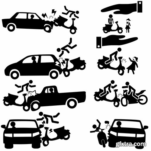 Collection of vector silhouette image icon Automobile Parts Car theme 25 Eps