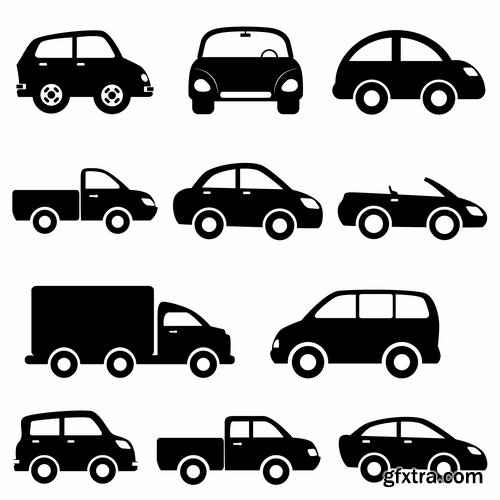 Collection of vector silhouette image icon Automobile Parts Car theme 25 Eps