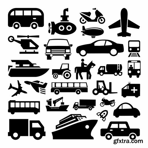 Collection of vector silhouette image icon Automobile Parts Car theme 25 Eps