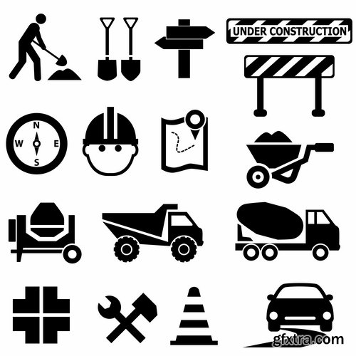 Collection of vector silhouette image icon Automobile Parts Car theme 25 Eps