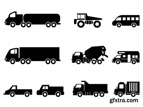 Collection of vector silhouette image icon Automobile Parts Car theme 25 Eps