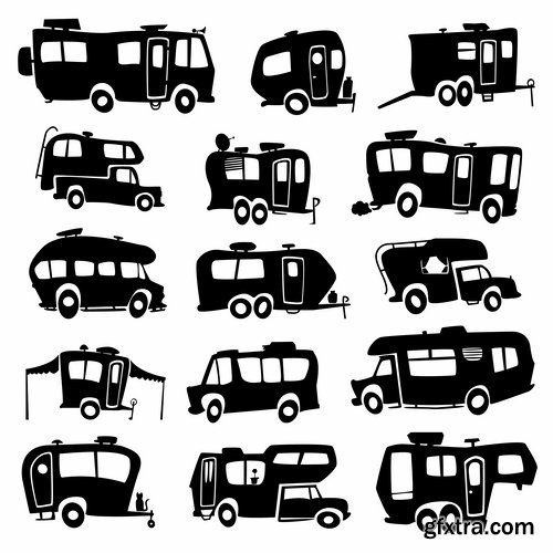 Collection of vector silhouette image icon Automobile Parts Car theme 25 Eps