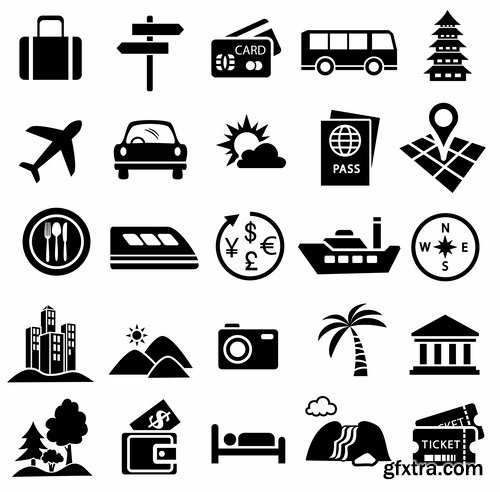 Collection of vector silhouette image icon Automobile Parts Car theme 25 Eps