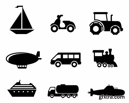 Collection of vector silhouette image icon Automobile Parts Car theme 25 Eps