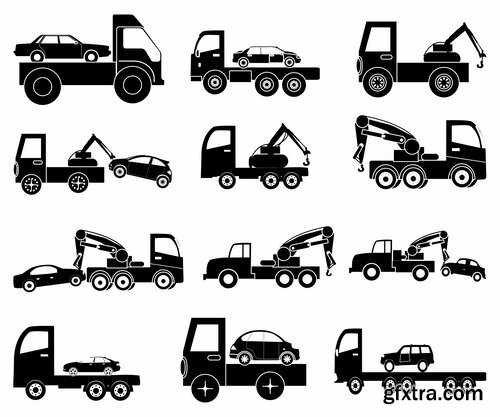 Collection of vector silhouette image icon Automobile Parts Car theme 25 Eps