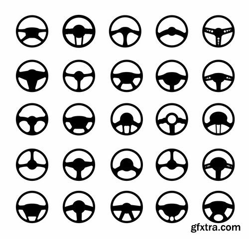 Collection of vector silhouette image icon Automobile Parts Car theme 25 Eps