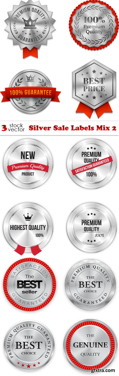 Vectors - Silver Sale Labels Mix 2