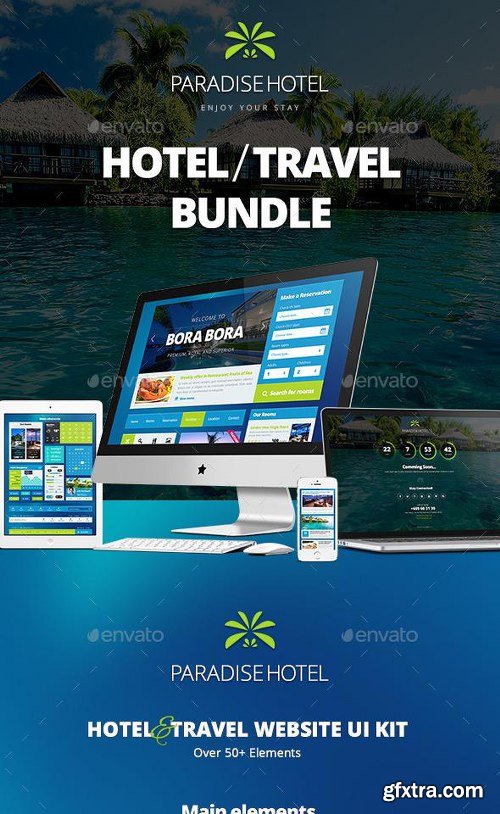 GraphicRiver Paradise Hotel Bundle: UI Kit, Emails, Banners 11731838