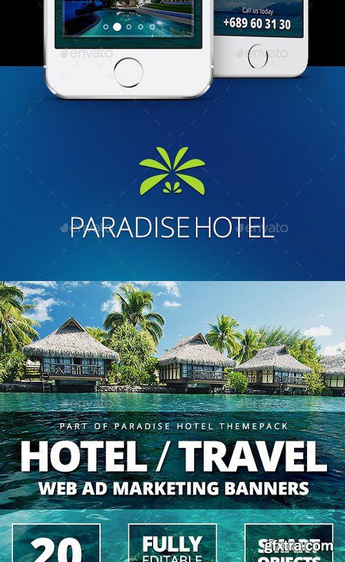 GraphicRiver Paradise Hotel Bundle: UI Kit, Emails, Banners 11731838