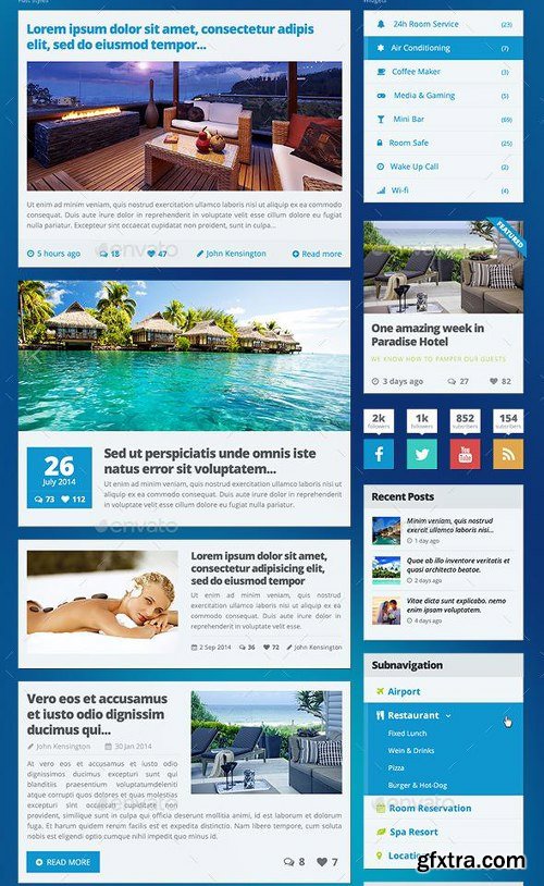 GraphicRiver Paradise Hotel Bundle: UI Kit, Emails, Banners 11731838