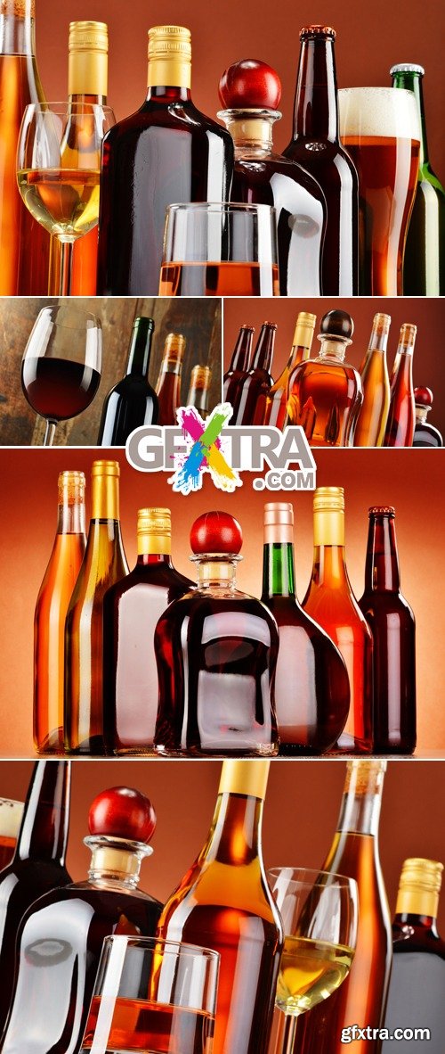 Stock Photo - Bottles of Alcohol Drinks