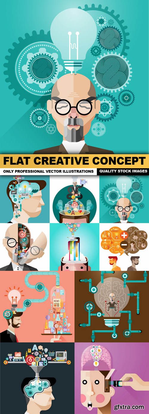 Flat Creative Concept - 10 Vector