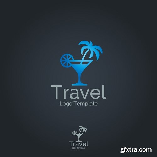 Collection of vector illustration picture summer vacation travel beach sea cocktail #2-25 Eps