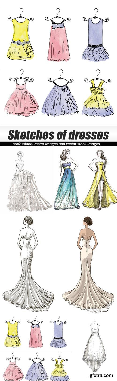 Sketches of dresses