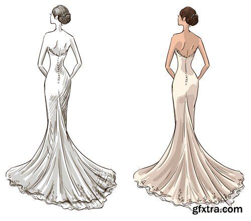 Sketches of dresses