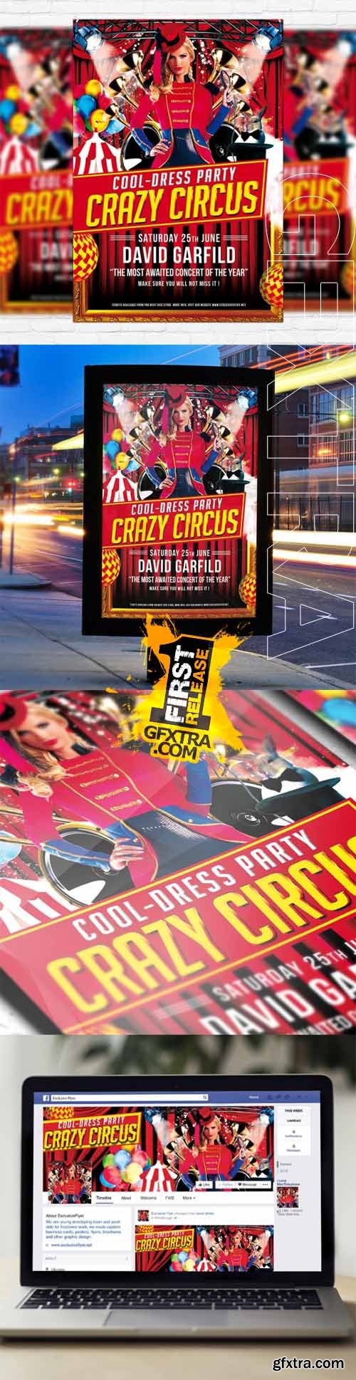 Crazy Circus - Flyer Template + Facebook Cover