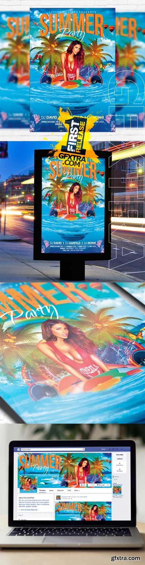 Summer Party Vol 2 - Flyer Template + Facebook Cover