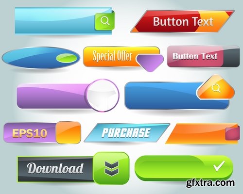 Collection of vector elements picture web design button icon tool 25 Eps