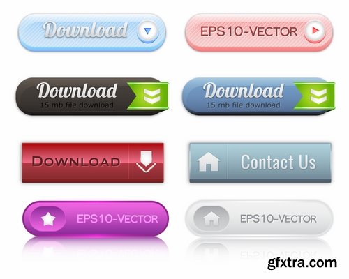 Collection of vector elements picture web design button icon tool 25 Eps