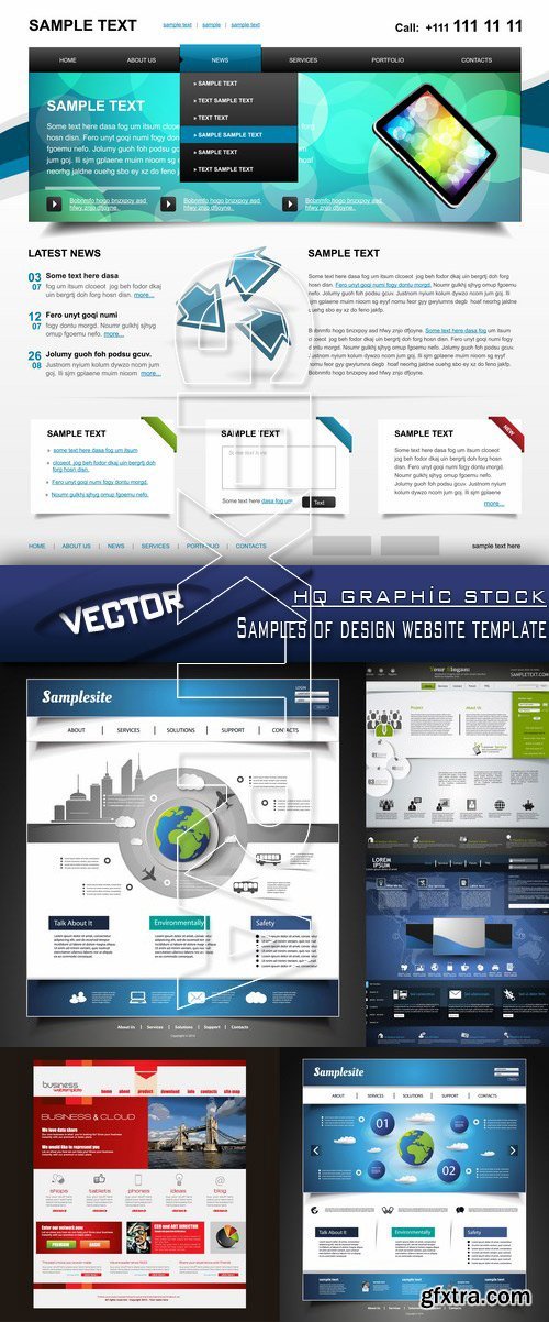 Stock Vector - Samples of design website template