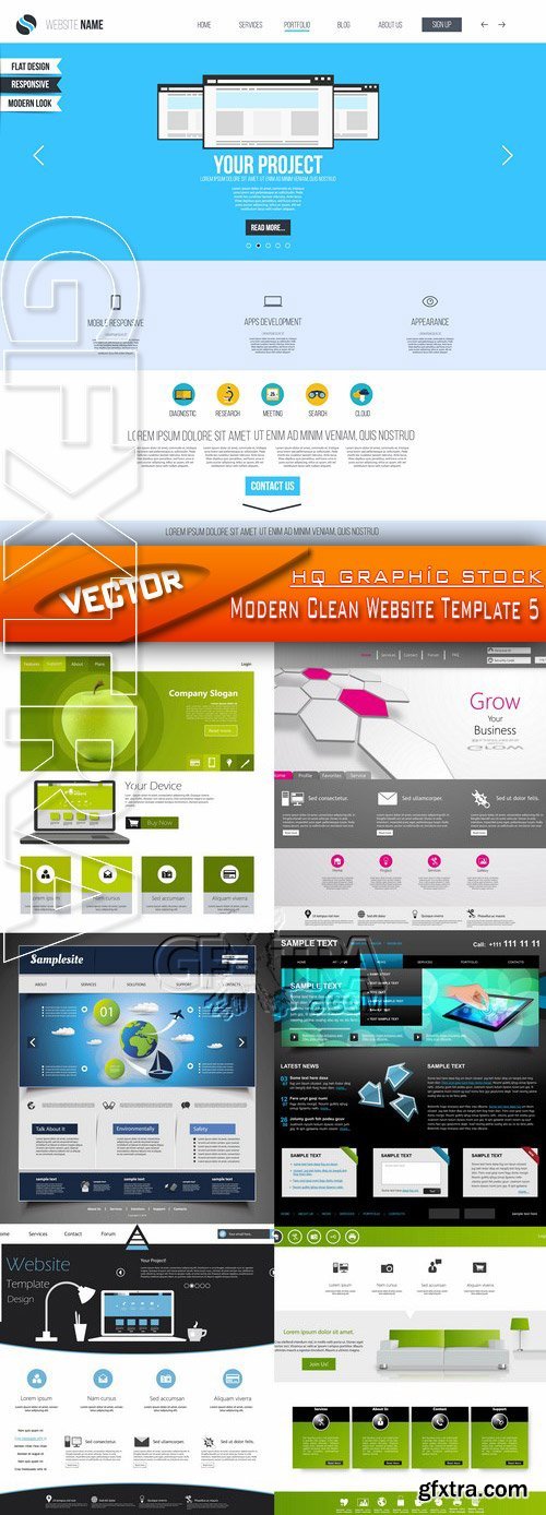 Stock Vector - Modern Clean Website Template 5