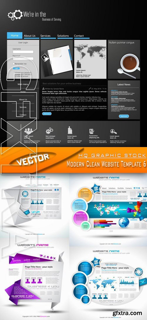 Stock Vector - Modern Clean Website Template 6