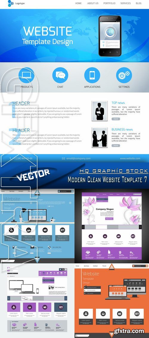 Stock Vector - Modern Clean Website Template 7