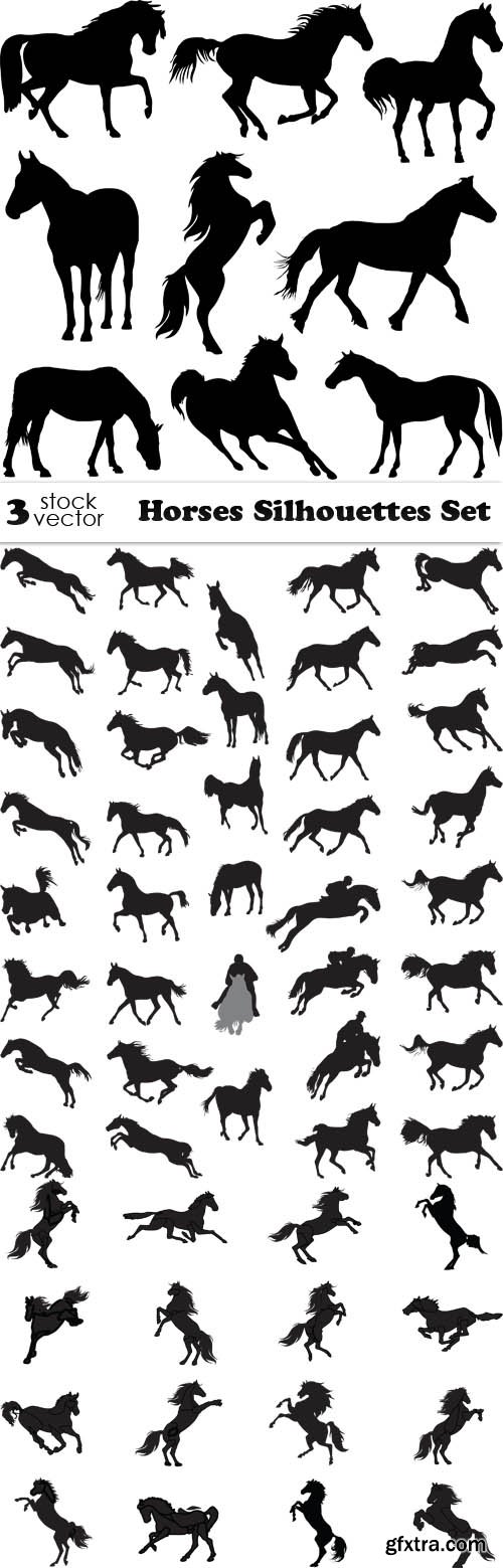 Vectors - Horses Silhouettes Set