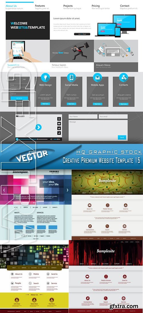 Stock Vector - Creative Premium Website Template 15