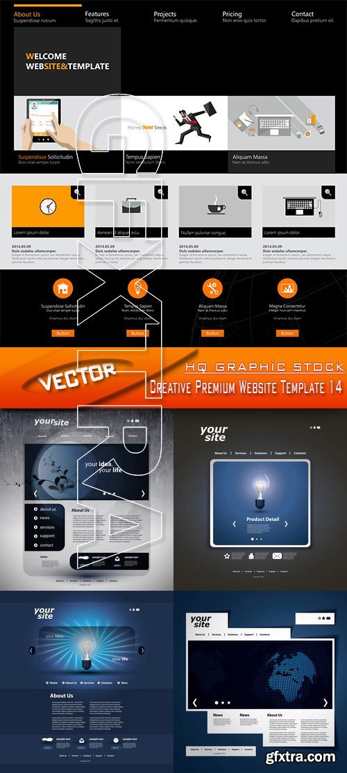 Stock Vector - Creative Premium Website Template 15