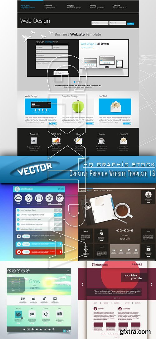 Stock Vector - Creative Premium Website Template 13