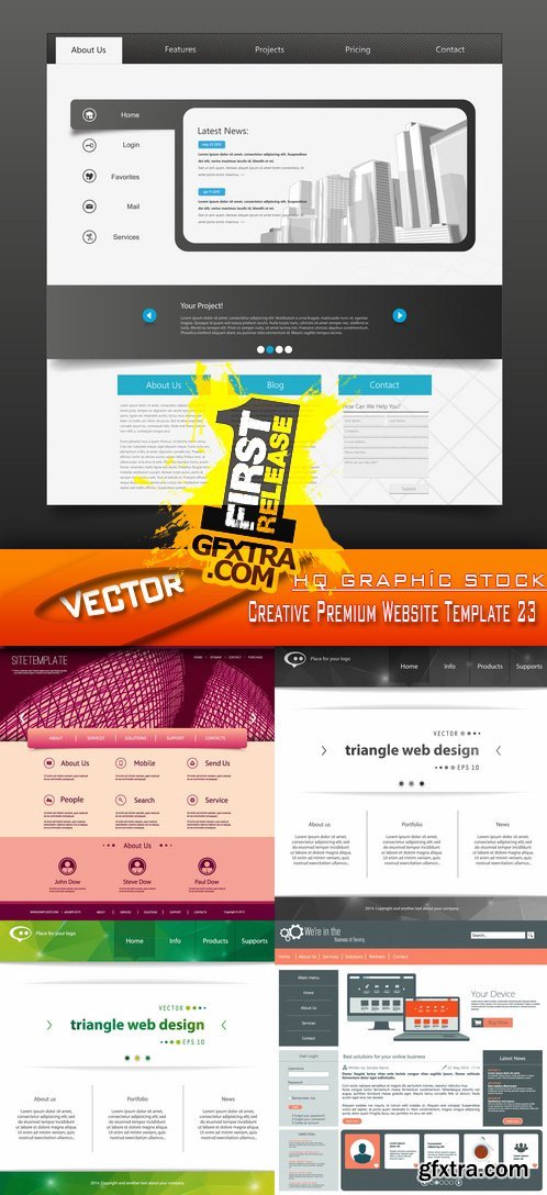 Stock Vector - Creative Premium Website Template 23