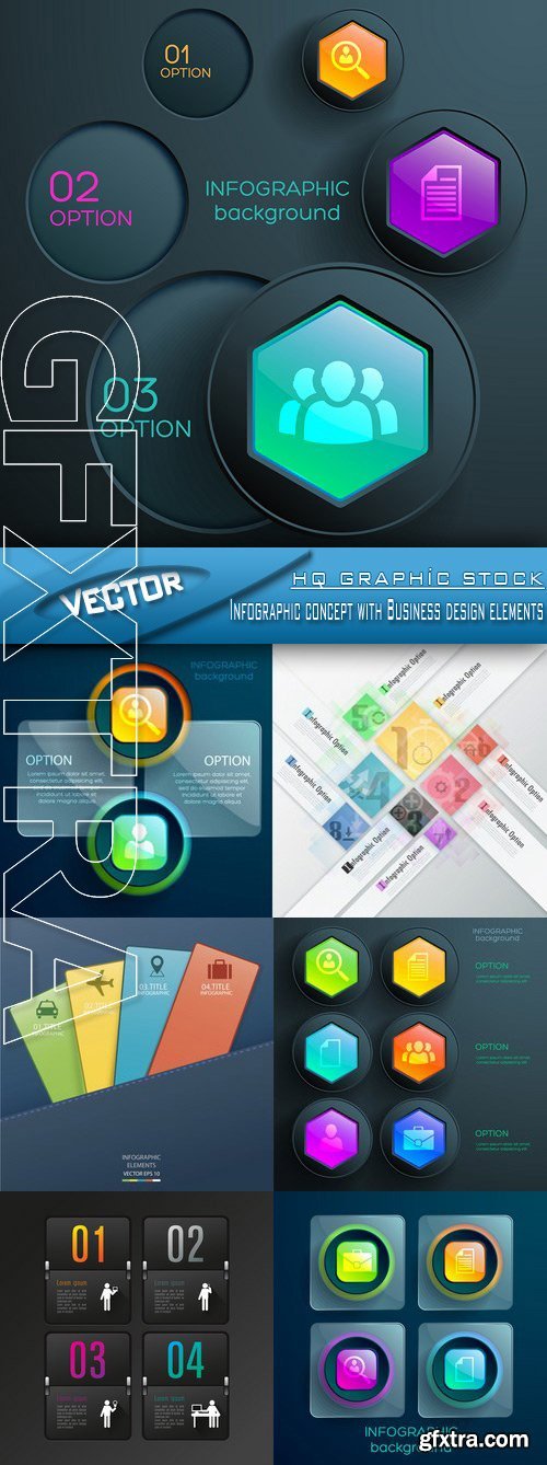 Stock Vector - Infographic concept with Business design elements