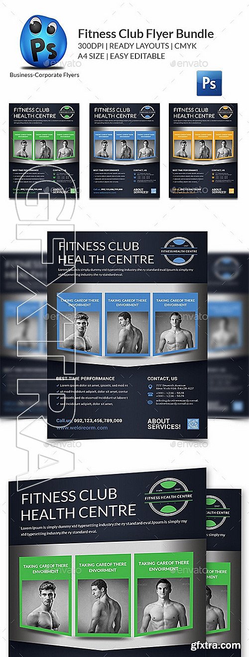 GraphicRiver - Health Sports Fitness Flyer Bundle 11769932