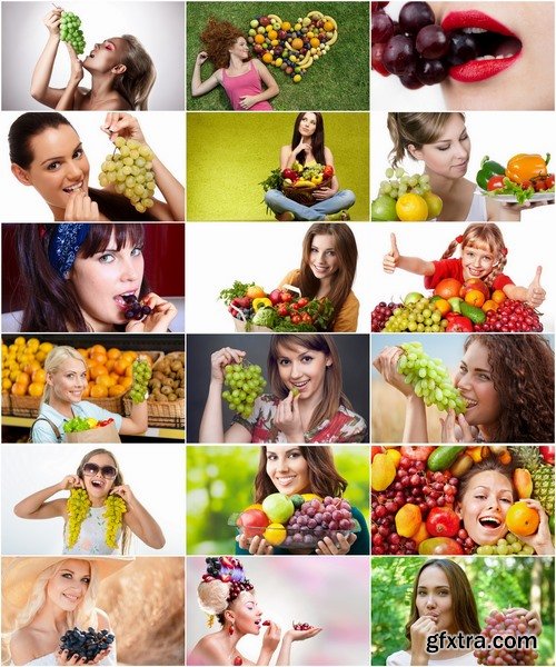 Collection beautiful girl eating grapes 25 HQ Jpeg