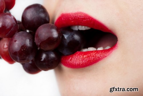 Collection beautiful girl eating grapes 25 HQ Jpeg