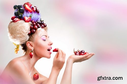 Collection beautiful girl eating grapes 25 HQ Jpeg