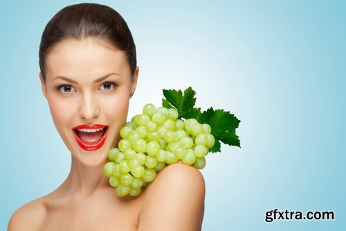 Collection beautiful girl eating grapes 25 HQ Jpeg