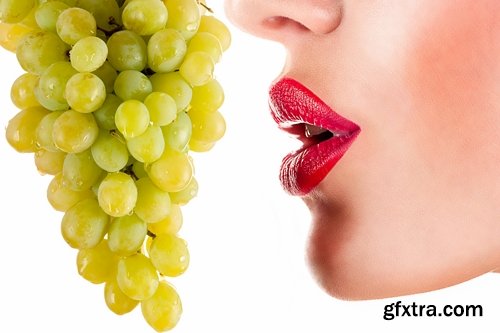 Collection beautiful girl eating grapes 25 HQ Jpeg